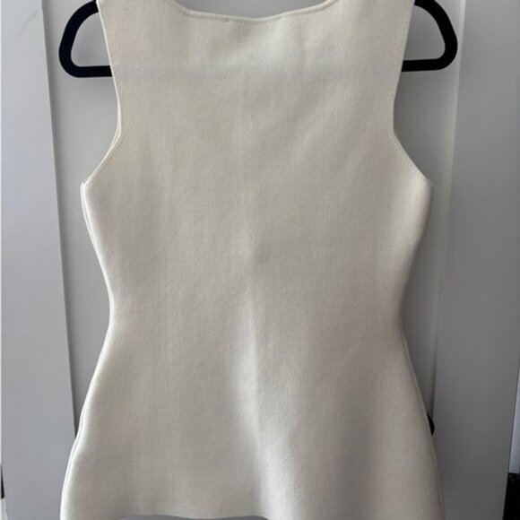 Zara Ivory Knit Top with Metallic Accent - Picture 6 of 16
